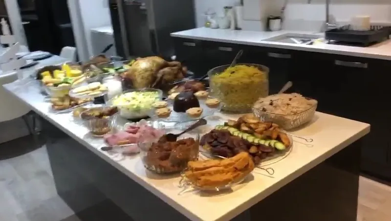 Afro-Caribbean food spread